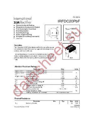 IRFDC20PBF datasheet  